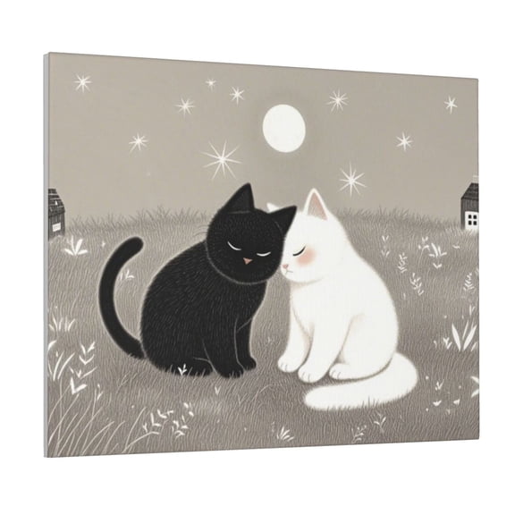 White Cat Cuadros Para Sala Elegantes Y Modernos Canvas Paintings Home Decor 16 X 20 Moonlight Cat For Living Room Bedroom Kitchen Office