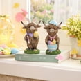 2026 New Easter Highland Cow Figurines Spring Easter Egg Bunny Gnomes ...