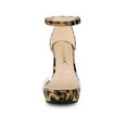 thumbnail image 6 of BLISSFUL STEP Women's Shoes Colorful Platform Chunky Heels Ankle Strap Clear Open Toe Sandals Leopard Print 7, 6 of 8