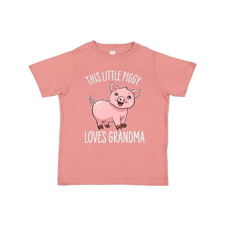 

Inktastic This Little Piggy Loves Grandma- Cute Gift Toddler Boy or Toddler Girl T-Shirt