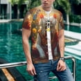 thumbnail image 6 of Lsque Sunshine Flower Meditating Cat Pattern Mens Polo Golf Shirts Funny Graphics Shorts Sleeve Button Shirts Baseball T-shirt-4X-Large, 6 of 7