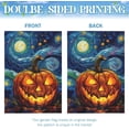 thumbnail image 3 of Halloween Garden Flag Pumpkin House Banner Van Gogh Garden Flags Arts Starry Night Sky Moon Yard Flags Double Sided Fall Porch Patio Farmhouse Outdoor Yard Window Decorative 28 x 40 Inch, 3 of 8