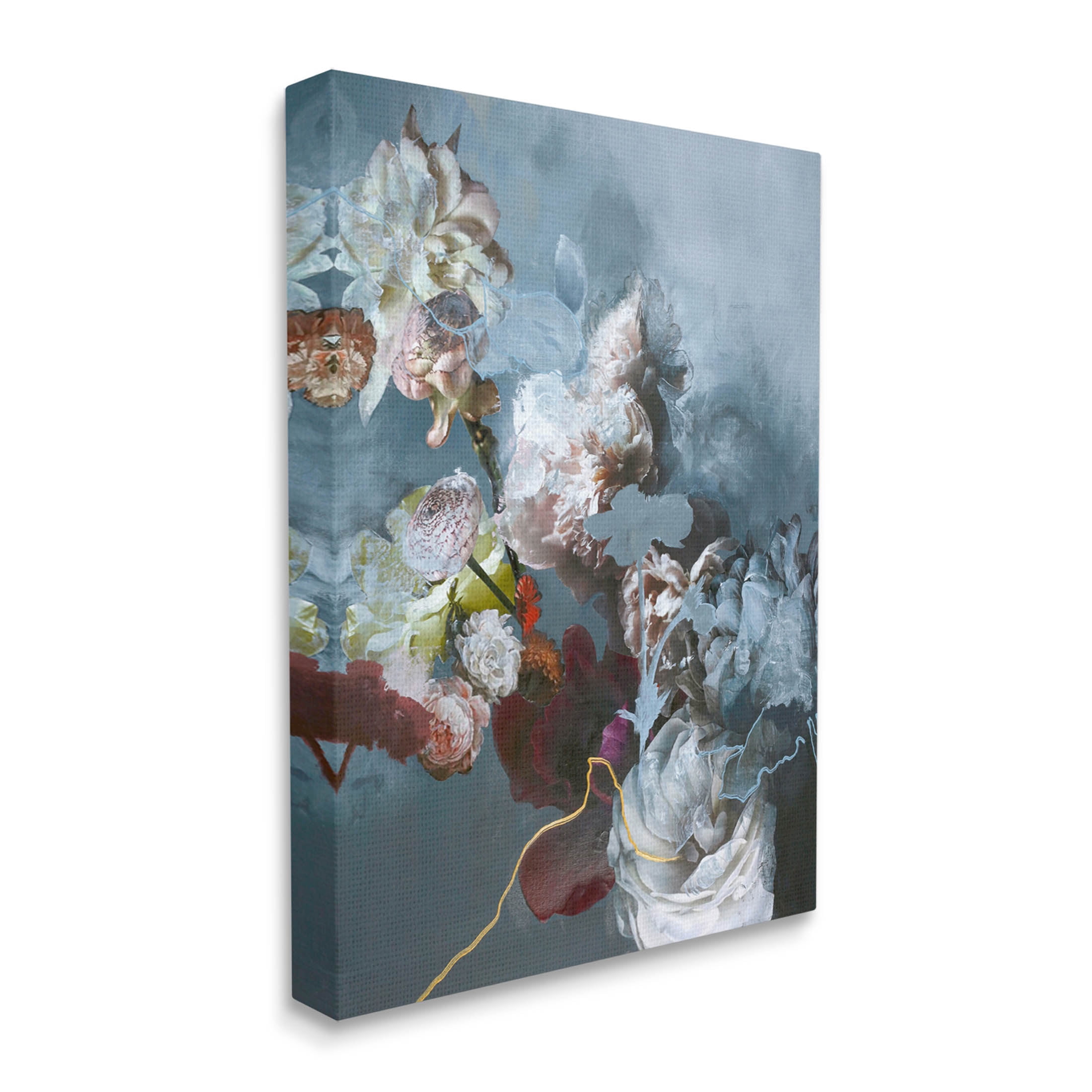 Blooming Contemporary Florals Abstract Graphic Art Gallery Wrapped Canvas Print Wall Art