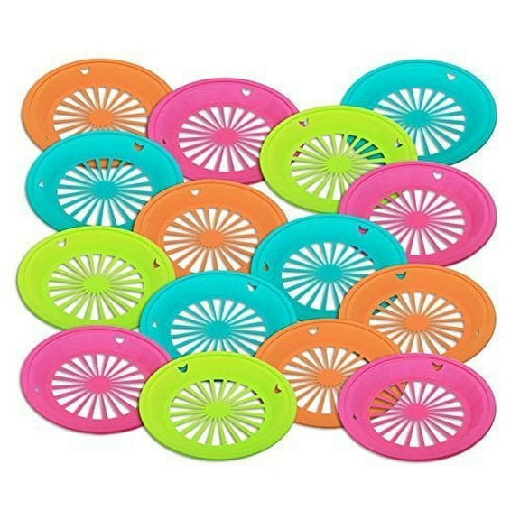 Set of 12 10.5" Reusable Plastic Paper Plate Holders in bright colors (Set of 4; 12 Pack)