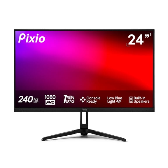 Pixio PX249 Wave 24 inch 240Hz Refresh Rate FHD 1080p Resolution Fast IPS Panel 1ms GTG Response Time Built-in Speakers Gaming Monitor with Adaptive Sync