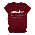 thumbnail image 1 of B91xZ Hauts pour Femmes T-shirt à la Mode et à Manches Courtes, Wine M, 1 of 3