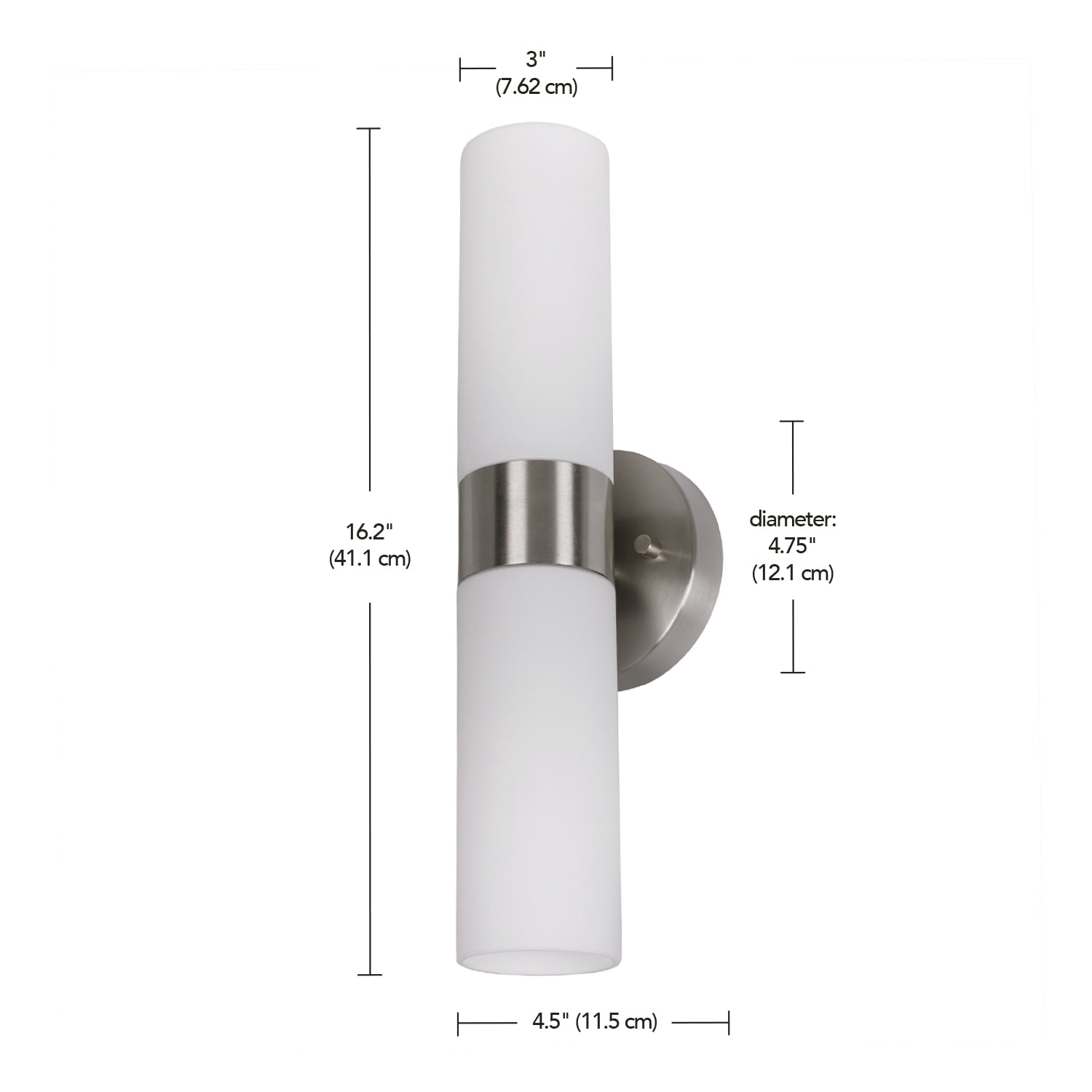 Better Homes & Gardens 2-Light Vanity Light Fixture, Satin Nickel Finish
