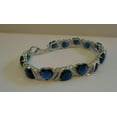 thumbnail image 3 of Sparkle Jewels Women's Heart Shape Blue Cubic Zirconia Tennis Bracelet 14K White Gold Finish, 3 of 5