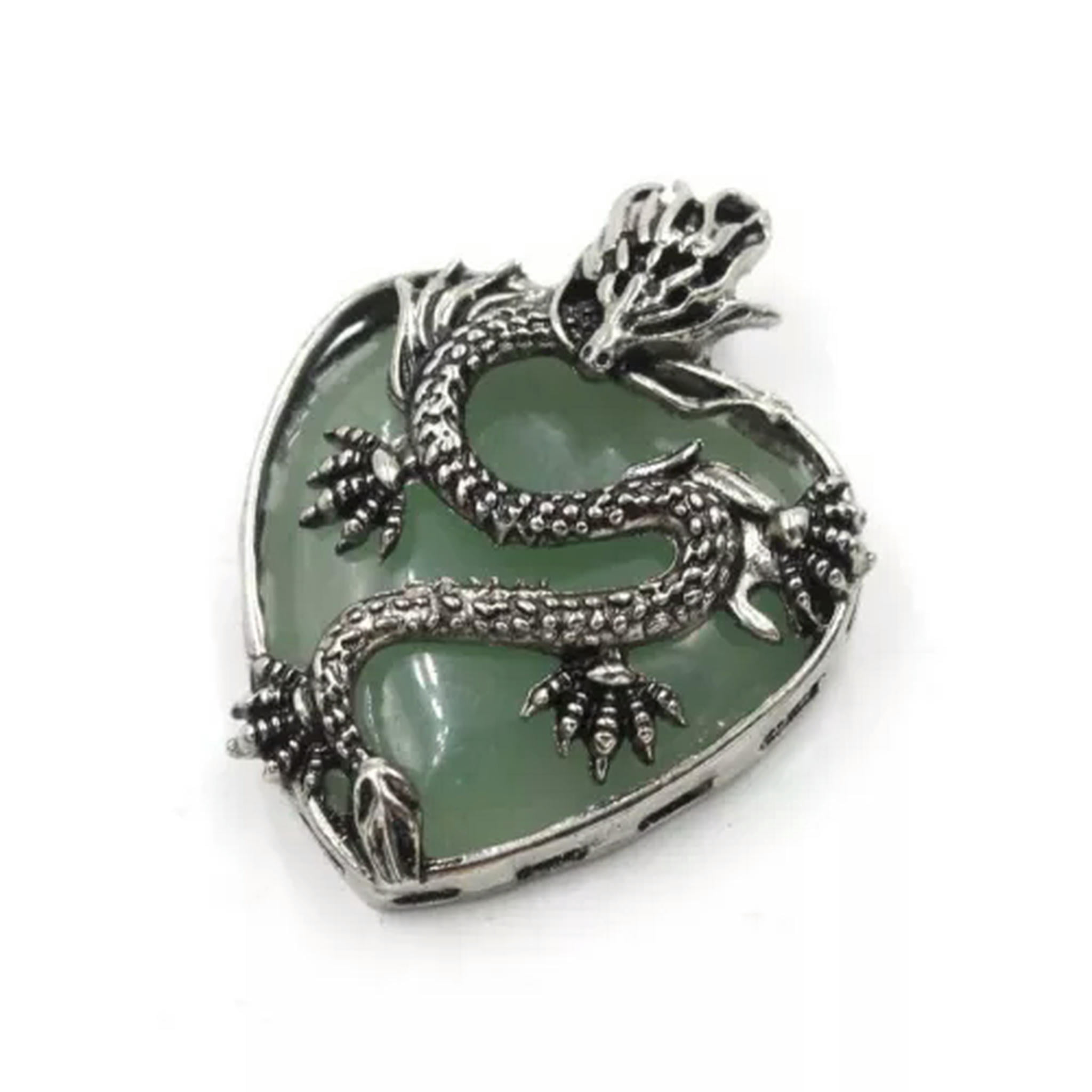 HOOUN 10pcs Green Aventurine Stone Gems Dragon Pendants Magic Reiki Healing Amulet