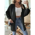 thumbnail image 3 of Women Knit Long Cardigan Long Sleeve Open Front Oversized Sweater Coat  M, 3 of 6