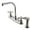 Chrome, variant on Kingston KB712AX Victorian Two-Handle 4-Hole 8" Centerset Kitchen Faucet with Side Sprayer in Polished Brass