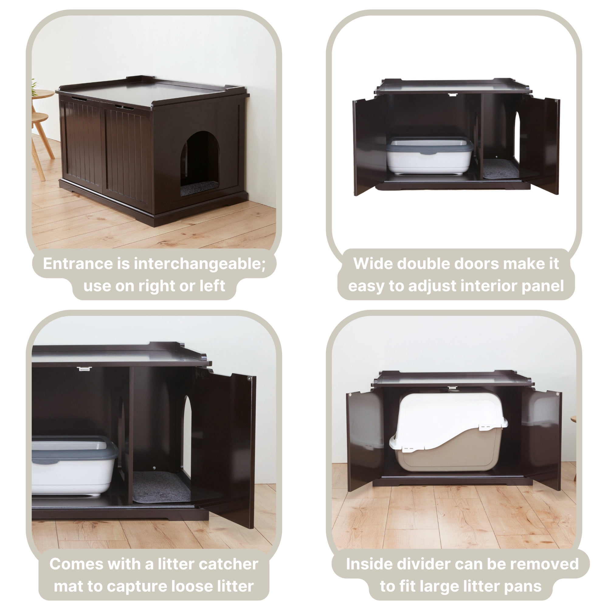 TRIXIE XL Cat Litter Box Enclosure Hidden Litter Indoor Cat Furniture Pet Home Side Table Brown