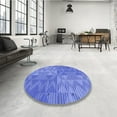 thumbnail image 3 of Ahgly Company Indoor Square Patterned Sky Blue Dress Blue Area Rugs, 5' Square, 3 of 6