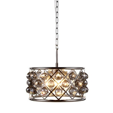 

1214D16PN-SS-RC 16 Dia. x 9 H in. Madison Pendant Lamp - Polished Nickel Royal Cut Silver Shade Grey