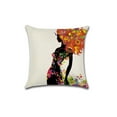 thumbnail image 3 of Girl Silhouette with Flowers and Butterflies, Bicycle Pattern Cotton Linen Fabric, Decorative Indoor / Outdoor Throw Pillow Cover Set 18x18, 3 of 5