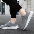 thumbnail image 5 of pwidon Men's Breathable Knit Running Shoes Lightweight Non Slip Athletic Walking Gym Casual Workout Sneakers Gray 40, 5 of 8