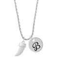 thumbnail image 1 of Delight Jewelry White Sabre Tooth Silvertone Script Initial Disc - B - Charm Necklace, 20"+3", 1 of 4