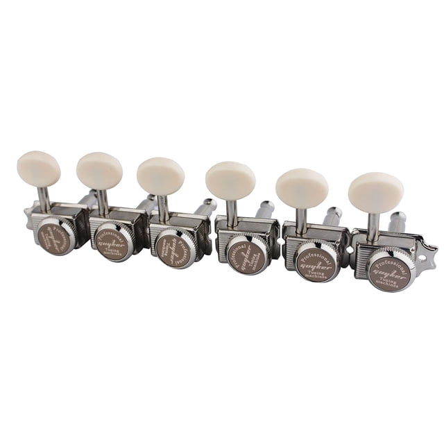 Afinadores de cuerdas Guitar Lock Guyker Vintage 6 en línea, níquel