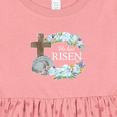 thumbnail image 4 of Inktastic Easter He Has Risen with Cross and Flowers Girls Baby Dress, 4 of 5