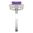 thumbnail image 3 of 2.78 ct Emerald Cut Natural Amethyst with Simulated Diamond Halo Accents 18K White Gold Womens Engagement Ring, 3 of 6