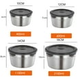 thumbnail image 5 of 400ml/600ml/1100ml/2100ml Lunch Bowl Double Layer Smooth Surface Sealed Lid Anti-Rust Stainless Steel Classic Bowl for Office, 5 of 8