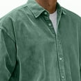 thumbnail image 6 of ZCFZJW Mens Corduroy Shirt Dressy Casual Long Sleeve Button Down Lapel Collar Shirts Lightweight Classic Loose Work Business Tops Green M, 6 of 7