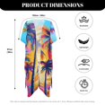 thumbnail image 6 of HELLHERO Palm Colorful Quilted Bathing Suit Cover Up Loose High Quality Fabrics Casual Long Kimono Swimsuit Cover Up, 6 of 6