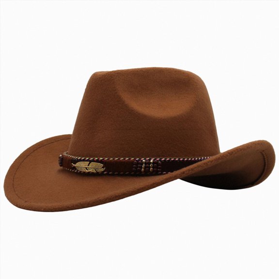 NOLDARES Toddler Baby Cowboy Hat, Boys Girls Cowgirl Hat with Leather Hatband, Wide Brim Infant Kids Western Cowboy Hat(Khaki,3-8 Y)