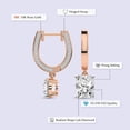 thumbnail image 2 of IGI Certified 6 Carat Radiant Shape Lab Grown Diamond Earrings | 18K Rose Gold | Midnight Charms Hoop Lab Diamond Earrings | Prong Setting | FG-VS1-VS2 Quality Friendly Diamonds, 2 of 5