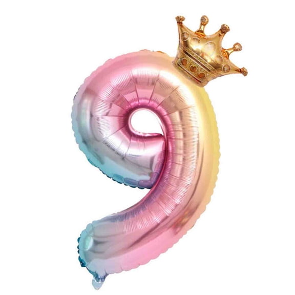 Pompotops Crown Number Foil Balloons Number Ballon Happy Birthday Party Decoration 32 Inch