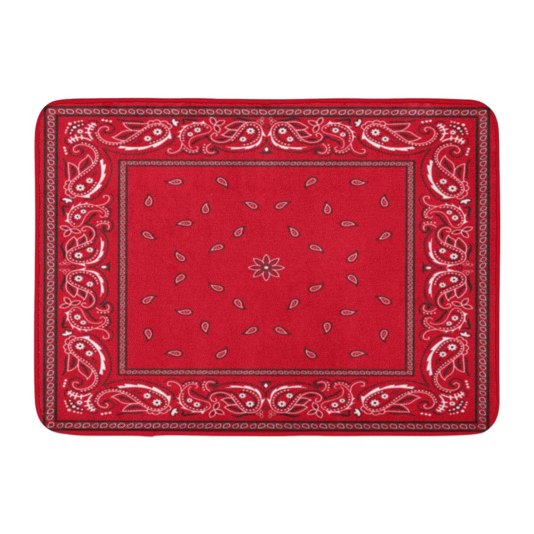 SIDONKU Colorful Pattern Red Bandana Border Paisley Bandanna Classic