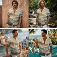 thumbnail image 2 of FOR U DESIGNS Mountain Forest Print Couple Matching Outfits Couple Shirt and Dress Linen-Like Men's Button Down Shirt Womens Sleeveless Summer Dress, 2 of 7