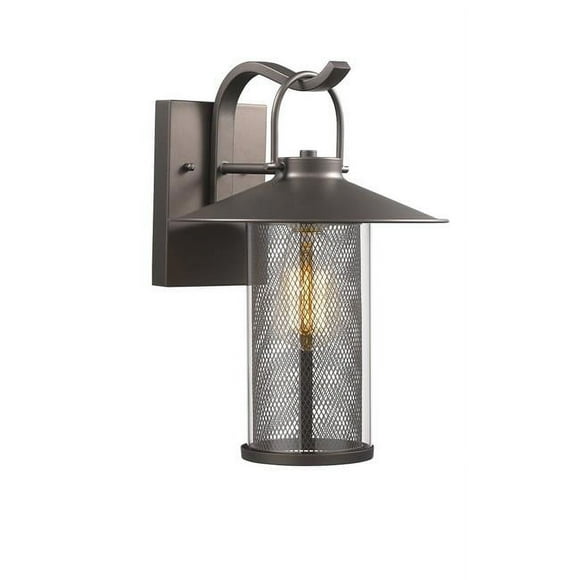 Chloe Lighting CH2D075RB14-OD1 Elijah Industrial-Style 1 Light Rubbed Bronze Outdoor Wall Sconce - 14 in.