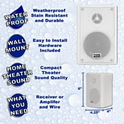 Acoustic Audio by Goldwood AA351W 2 Way High Performance Indoor Outdoor 500W Speakers with Powerful Bass (1 Pair, White)