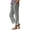 Z1-GY1, variant on Linen Pants Women Petite Ankle Length Straight Leg Cropped Pant Summer Elastic Waist Lightweight Casual Trousers With Pockets Blue L