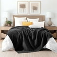 thumbnail image 3 of Elegant Comfort Cotton Waffle Blanket, Lightweight All-Season Bed Blanket,Queen Size 90x90 Inches, Black, 3 of 5