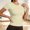 Yellow-crew neck, variant on Women Solid Crew Neck Athletic T-Shirt, Slim Quick Dry Breathable Yoga Top Fitness Loungewear Tee Blue-crew neck XL(XL)