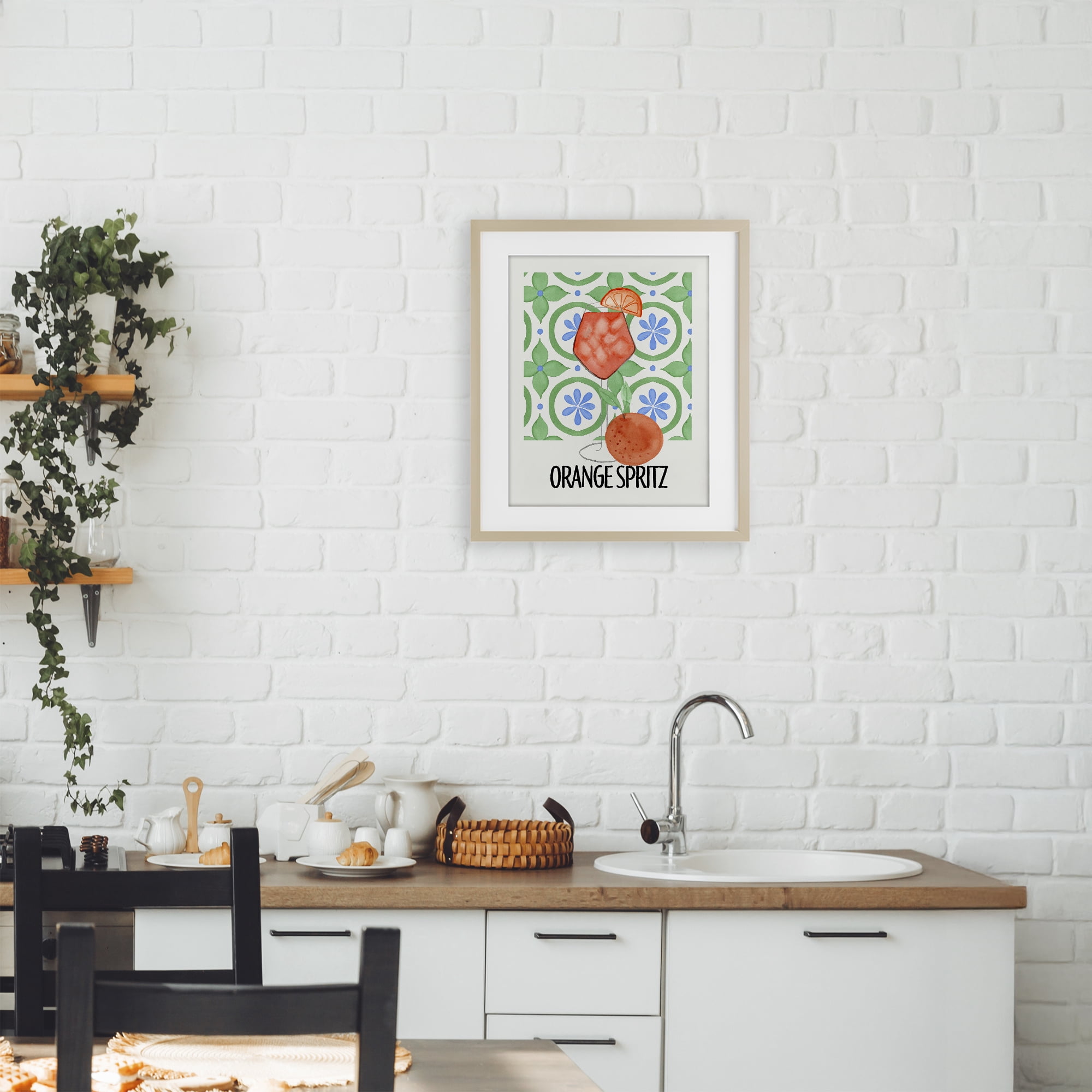 Stupell Industries Orange Spritz On My Mind Birch Framed Print Under Glass, design by Nina Jacobs