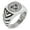 Silver, variant on Stainless Steel Celtic Triskele Triskelion Triple Knot Chevron Pattern Biker Style Polished Ring