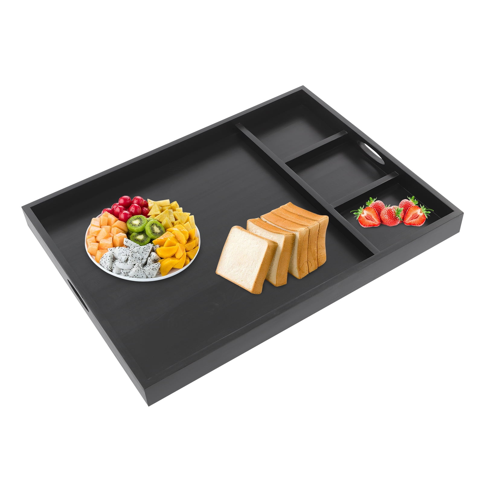 Dwellnix Pine Wood Stove Top Cover, Countertop Protector with Three Compartments, Easy-to-Clean Design for Kitchen Use & Meal Prep, Durable 66.14 lbs Load Capacity