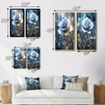 thumbnail image 4 of Designart "Morning Light Gilded Blue Rose I" Rose Framed Wall Art Set Of 2 - Traditional Blue Framed Canvas Set For Living Room Decor, 4 of 6