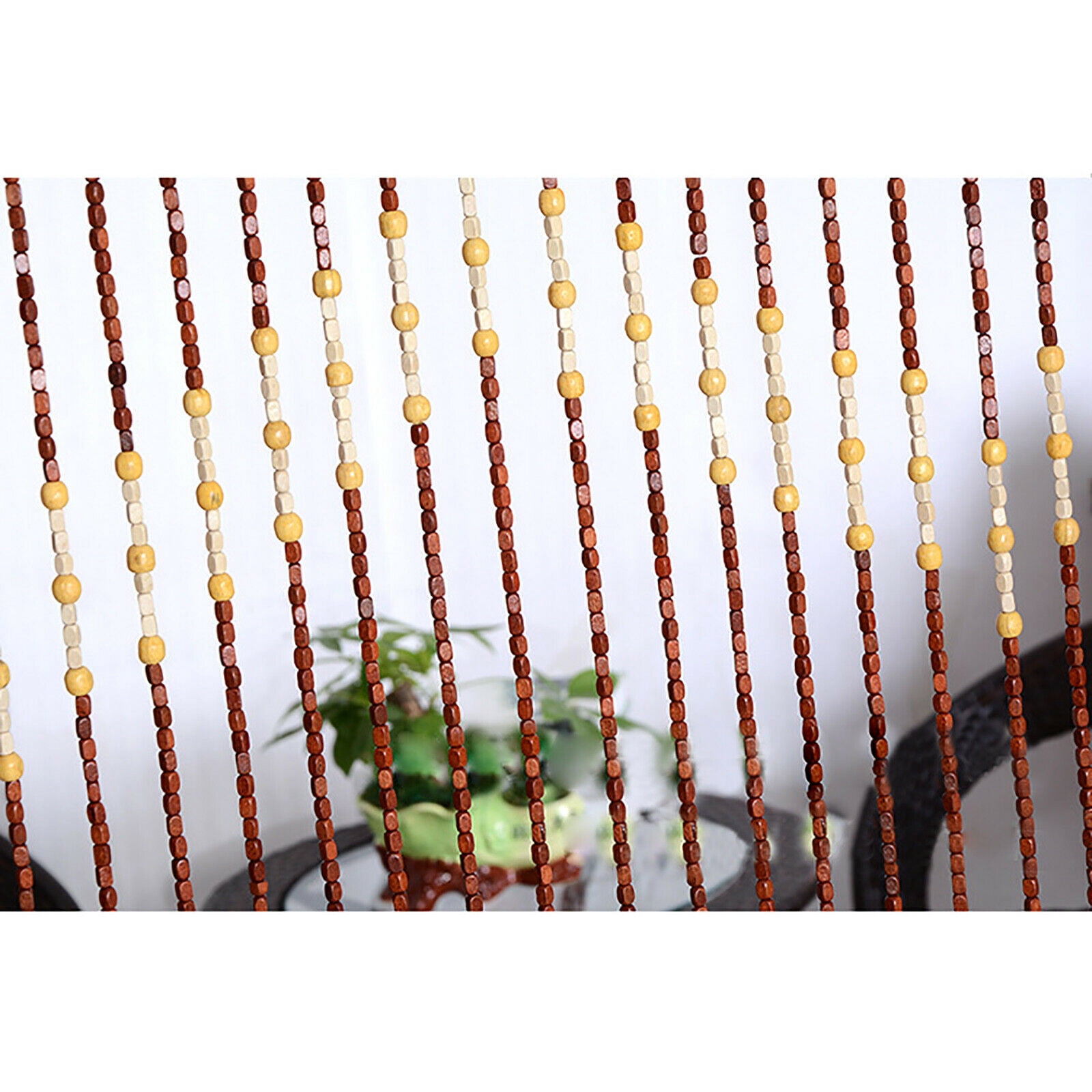 Wooden Bead Curtain Bamboo Bead Curtain Doorway String Door Curtains Screen Beaded Wooden Curtain