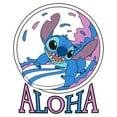 thumbnail image 2 of Women's Lilo & Stitch Pink and Blue Aloha Graphic Tee White Small, 2 of 4