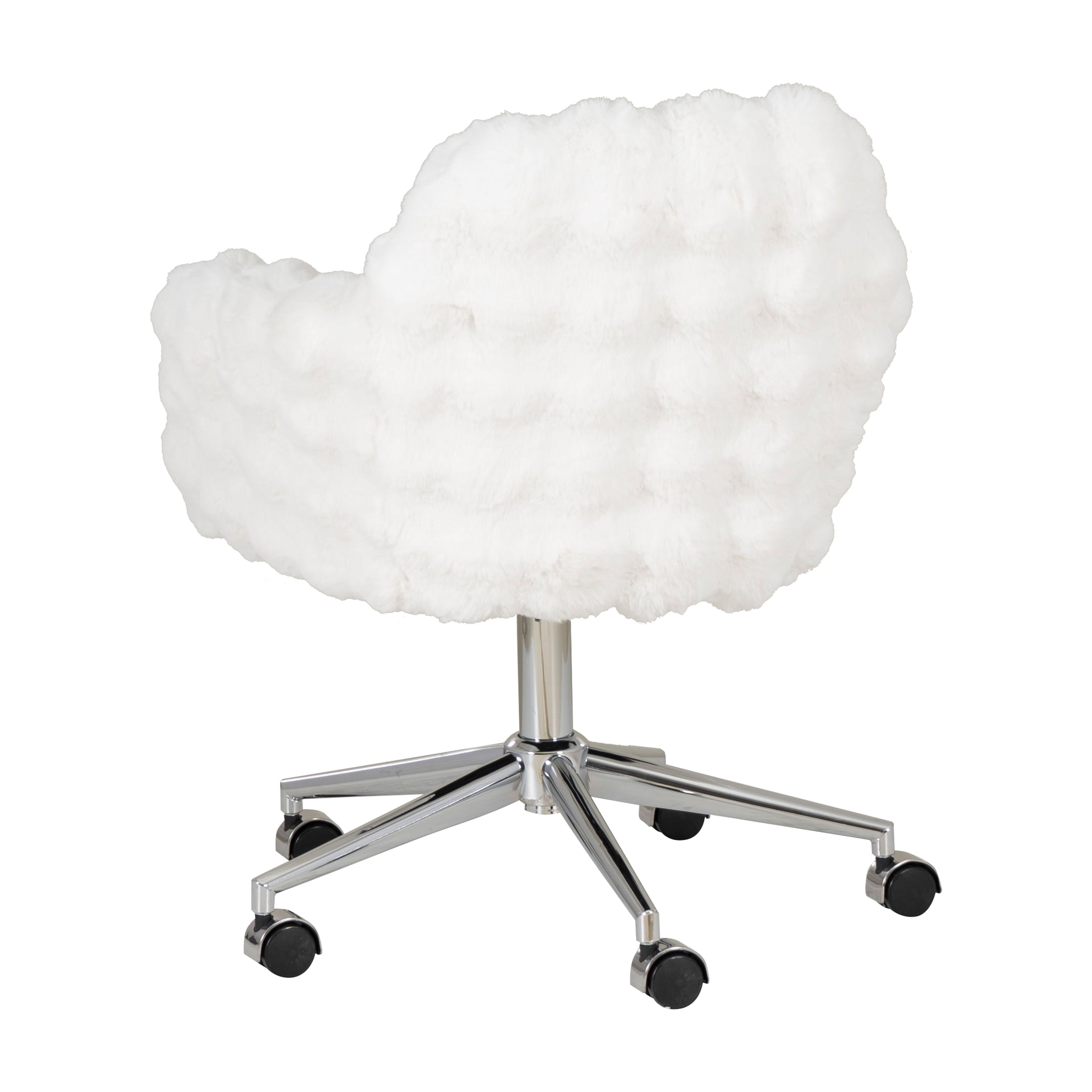 Linon Fiona Office Desk Chair with Adjustable Height and Swivel, White Cloud Bubble