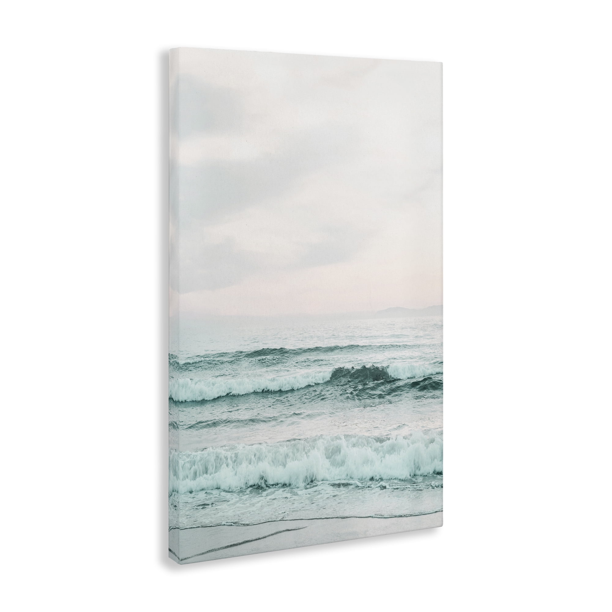 Stupell Industries Teal Sea Tide Nautical & Beach Photography Wrapped Canvas Art Print Wall Art, 16 x 24