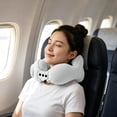 thumbnail image 6 of Press - to - Inflate Inflatable U - Shaped Neck Pillow, Portable Waterproof Travel Support Cushion, Firm Breathable Cozy PVC Material for Travel Office Rest,Gray, 6 of 6