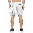 thumbnail image 3 of CaComMARK PI Workout Shorts for Men 2 in 1 Running Shorts Gym Athletic Quick Dry Shorts with Liner White L(L), 3 of 6