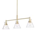 thumbnail image 3 of Malta 3-Light Linear Pendant in Brushed Champagne Bronze with Clear Glass, 3 of 8