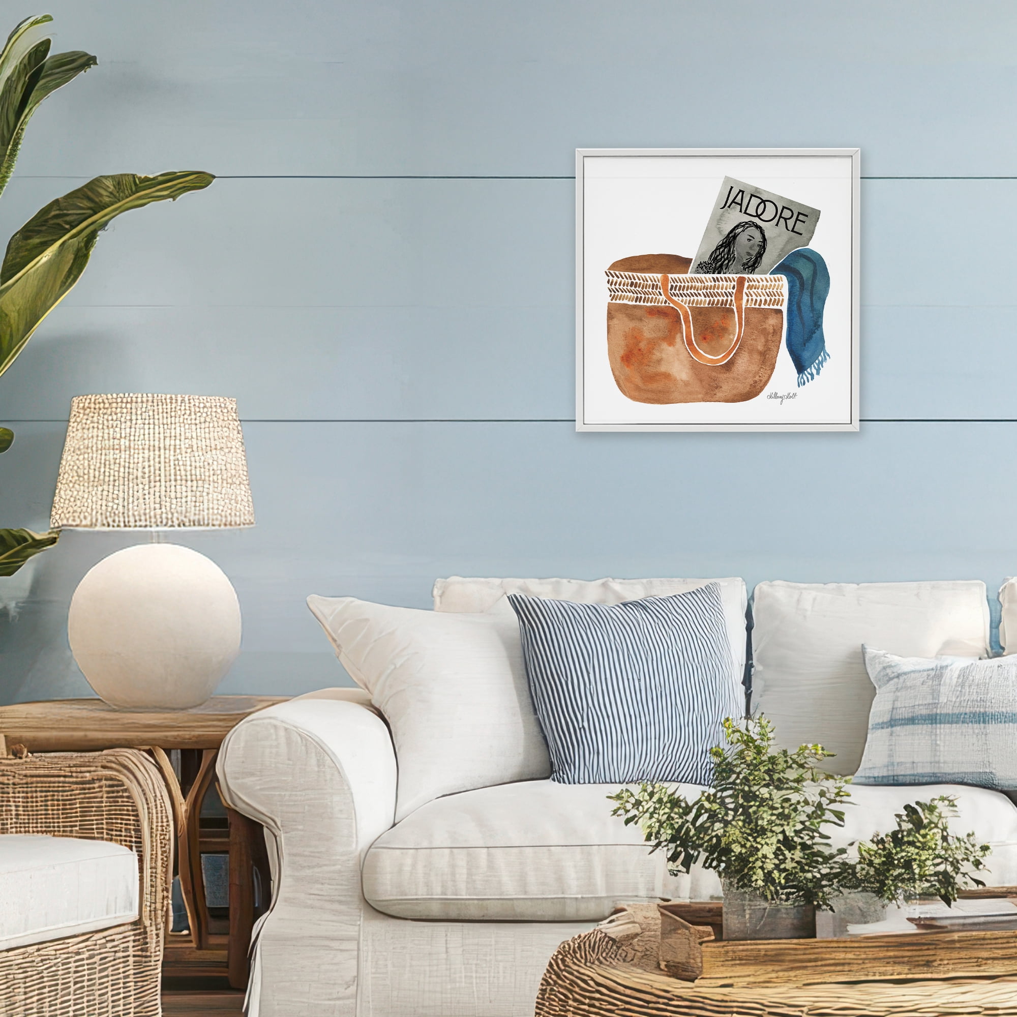 Stupell Industries Tote & Fashion Magazine White Framed Giclee Art, design by Hillary Holt