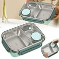 thumbnail image 2 of Stainless Steel Lunch Box 3-Grid Lunch Container,Portable Food Box Food Storage Container for Adult,The Partition Layer Can be Insulated with Water, 2 of 8